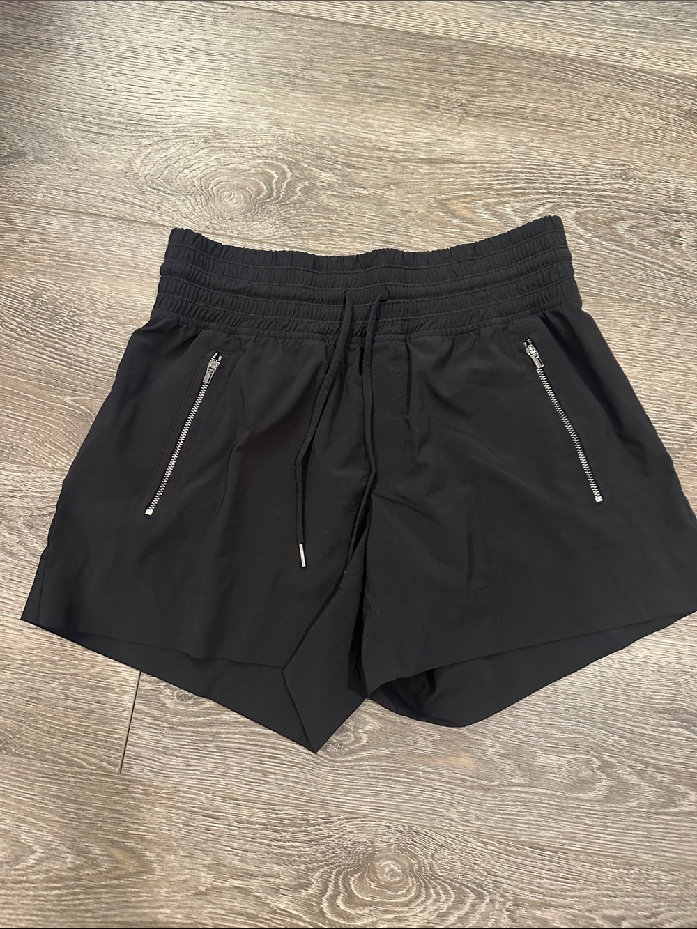 Athleta Black Women's Drawstring Camden Zip-Pocket Athletic Shorts